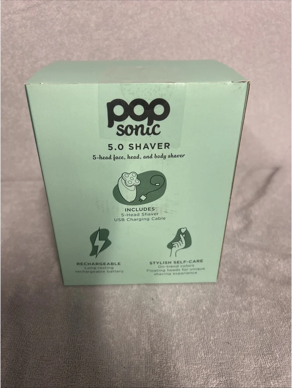 Pop Sonic 5.0 Shaver (5-Head Face, Head+Body Shaver) LED Display - Green